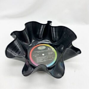 Upcycled Vintage Wonderful World of Christmas Vinyl Record Bowl